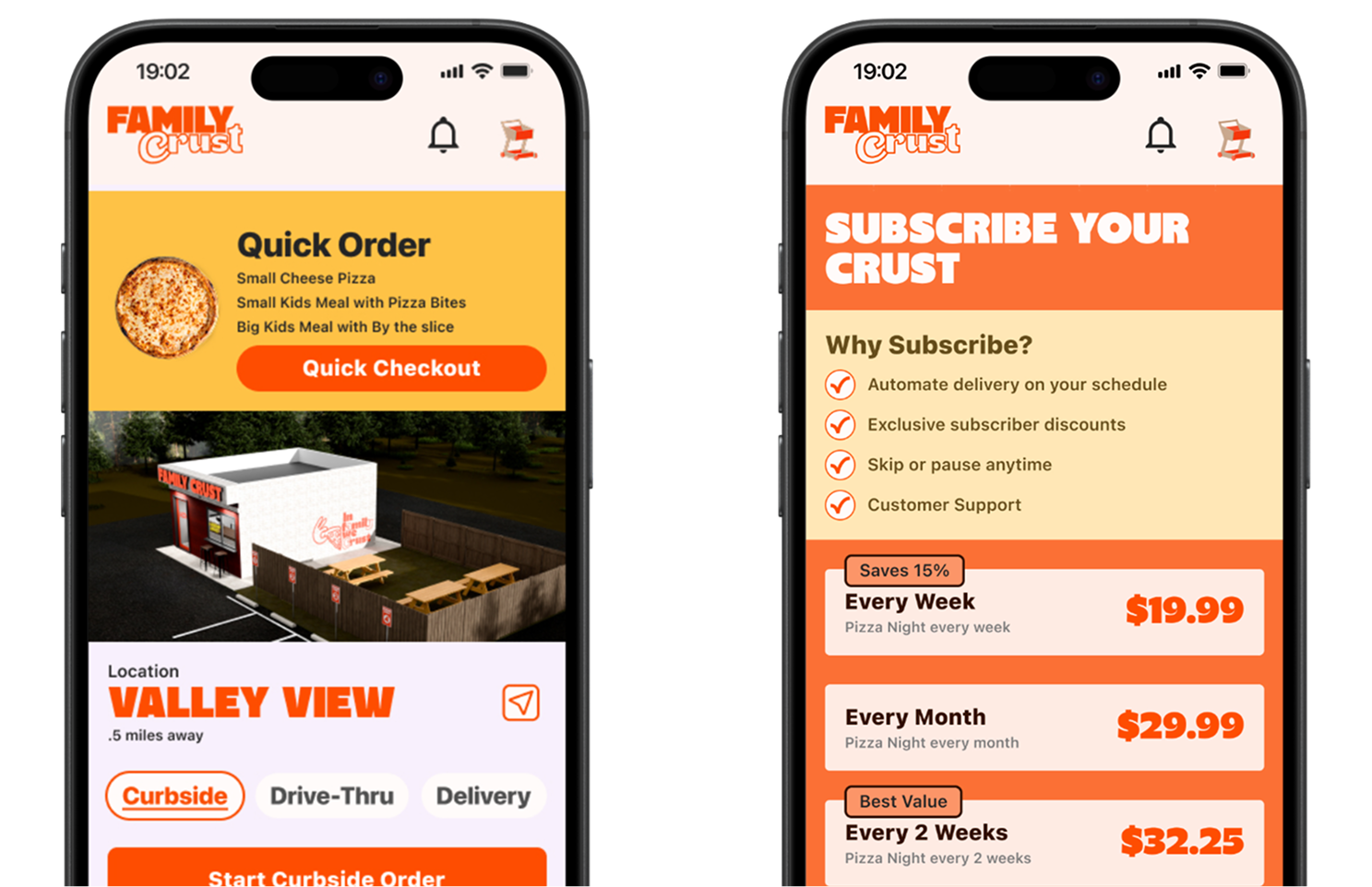 Family Crust app on a phone