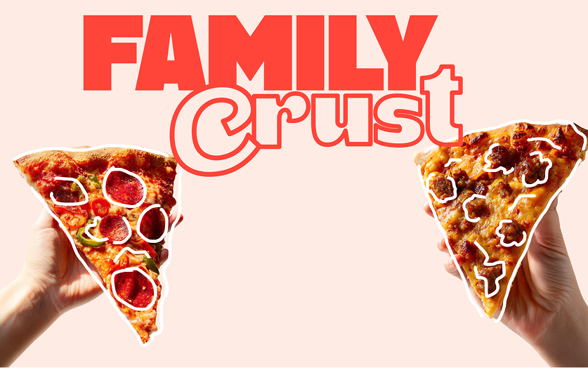 Family Crust pizza brand imagery
