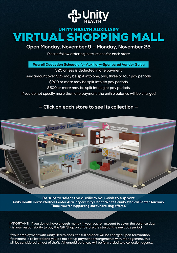 Unity Health Auxiliary Virtual Shopping Mall
