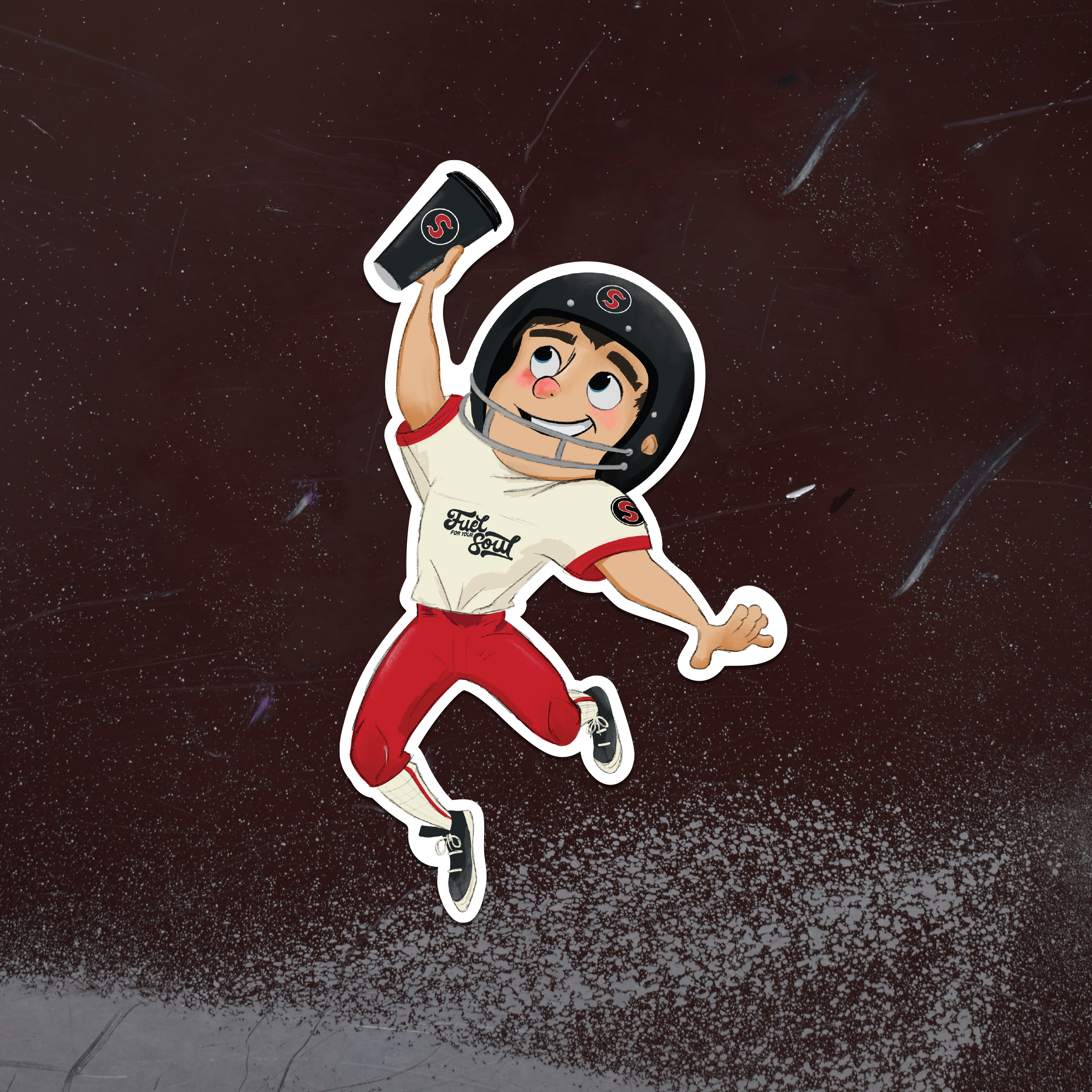 Shadrachs October football sticker design