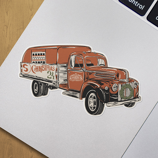 Christmas sticker mockup