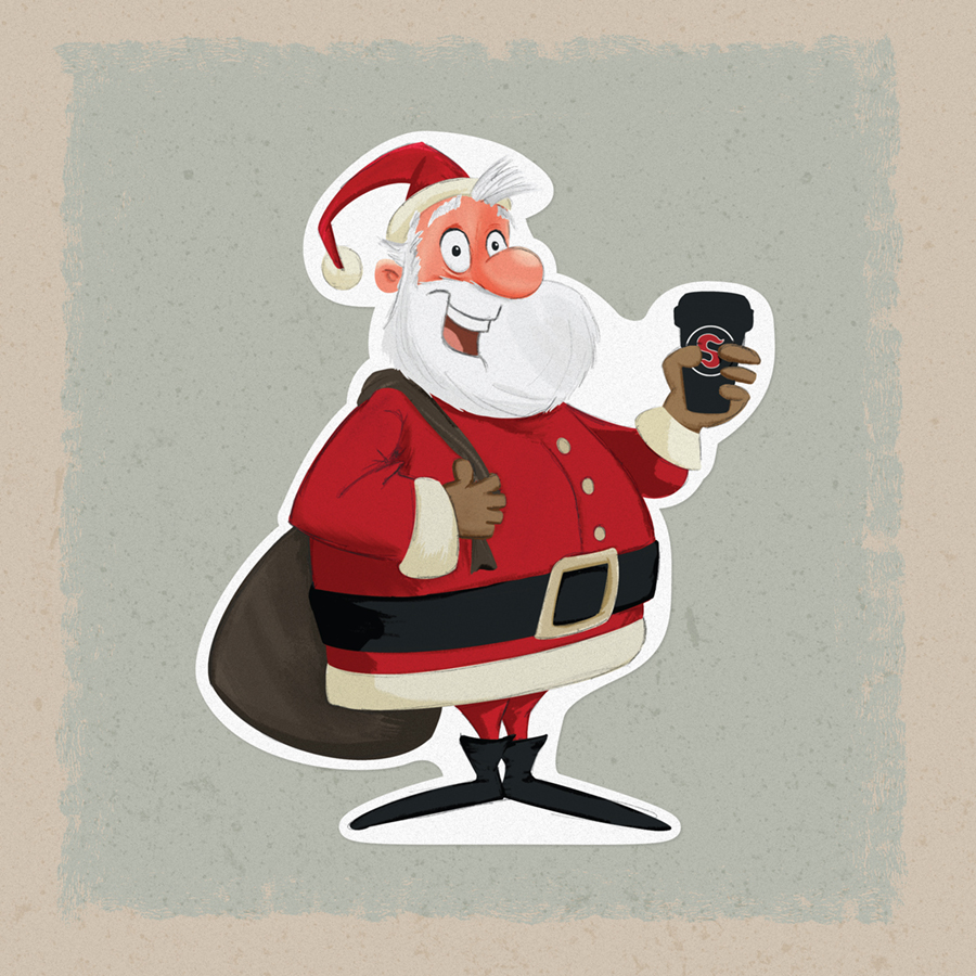 Santa sticker mockup